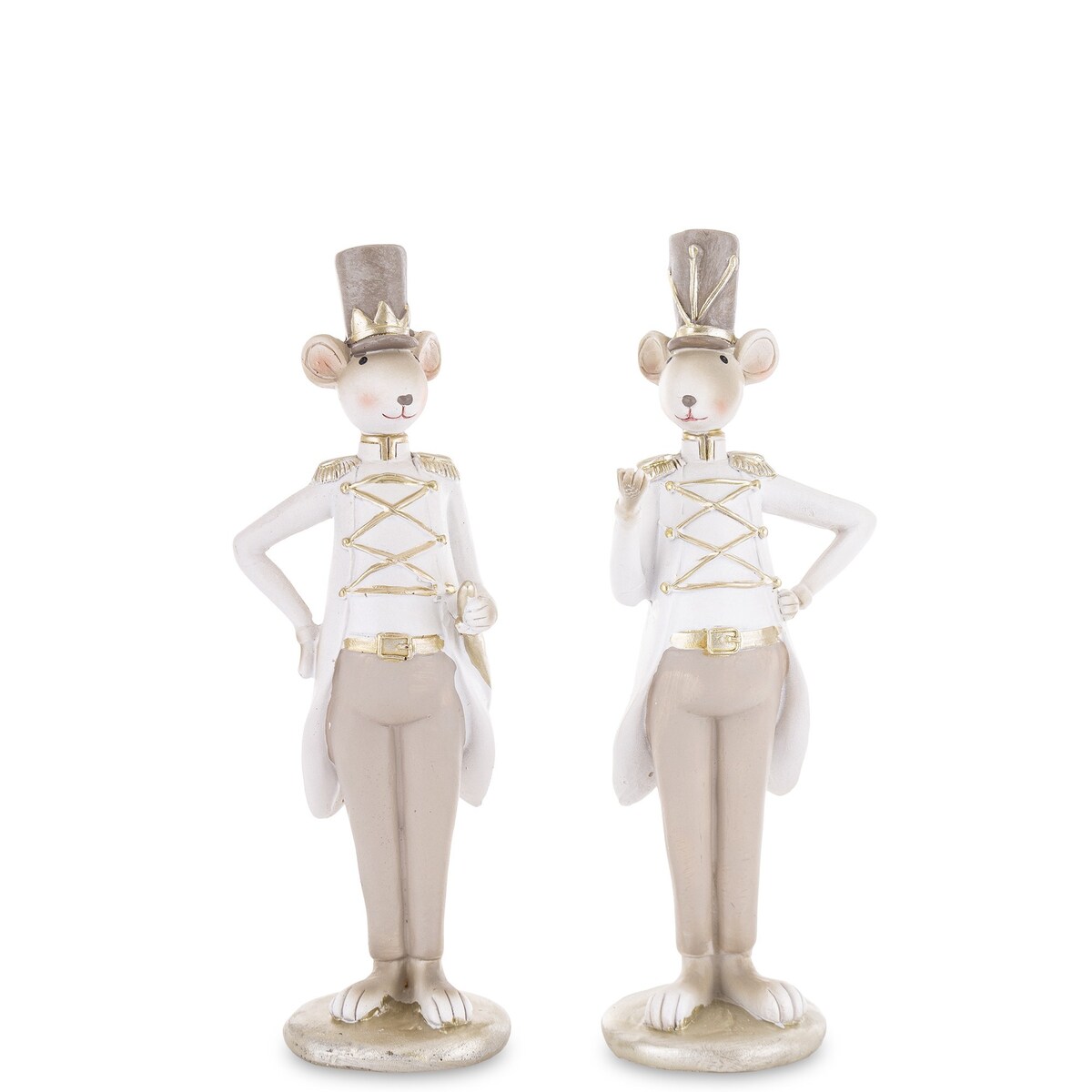Dekoracja - para myszek we frakach i cylindrach 21,5x7x6 cm GRIGIO