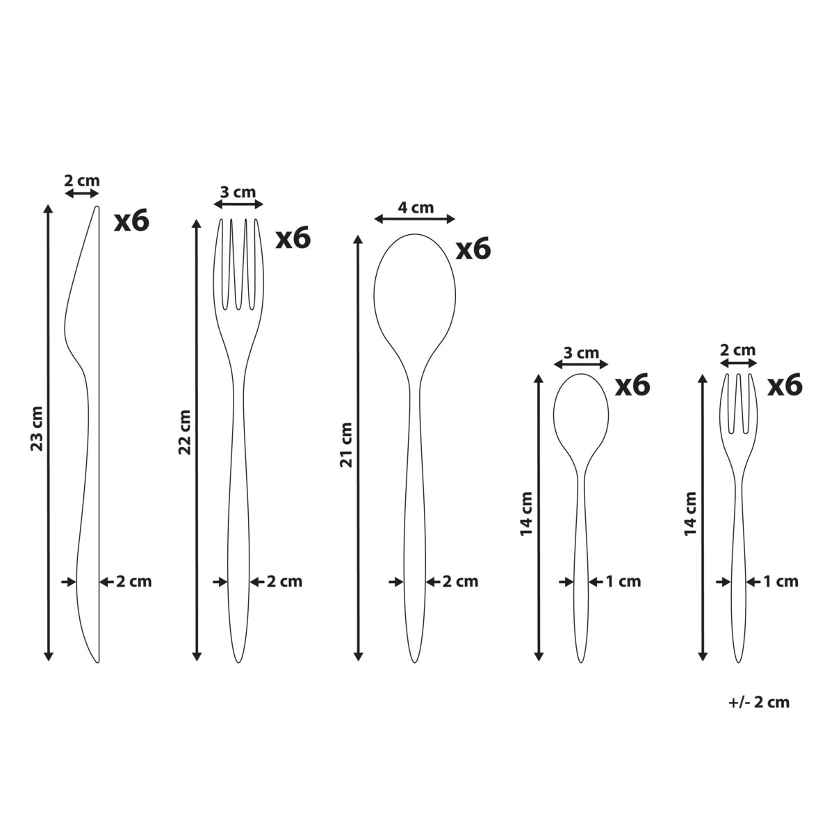 Zestaw sztućców 30 elementów FARFALLE Złoty