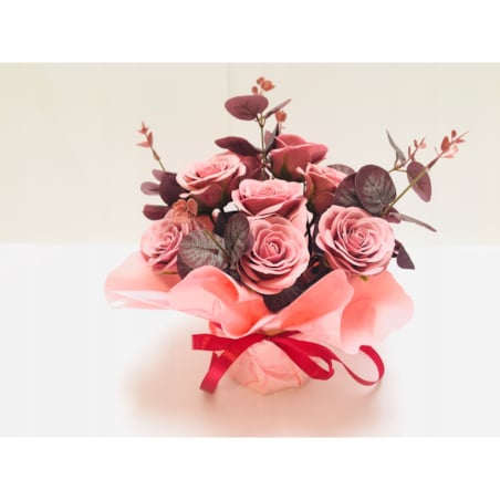 Dzień mamy BUKIET Z KWIATÓW MYDLANYCH róża doniczka prezenty urodziny box