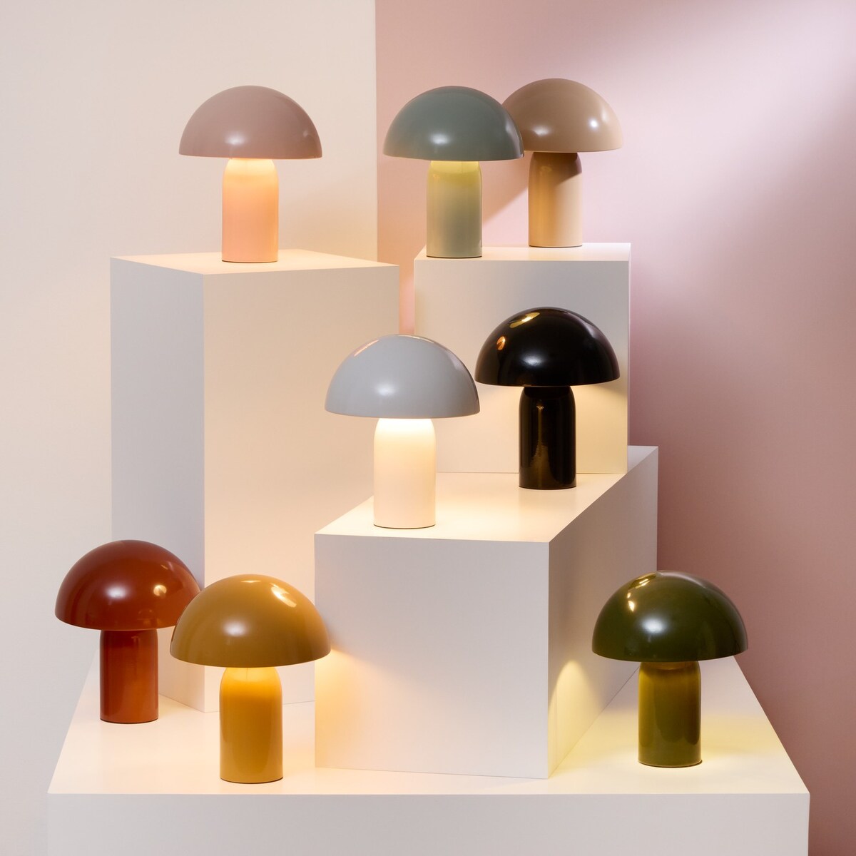 Lampa stołowa grzybek 24,5x20x20 cm FUNGO czerwony