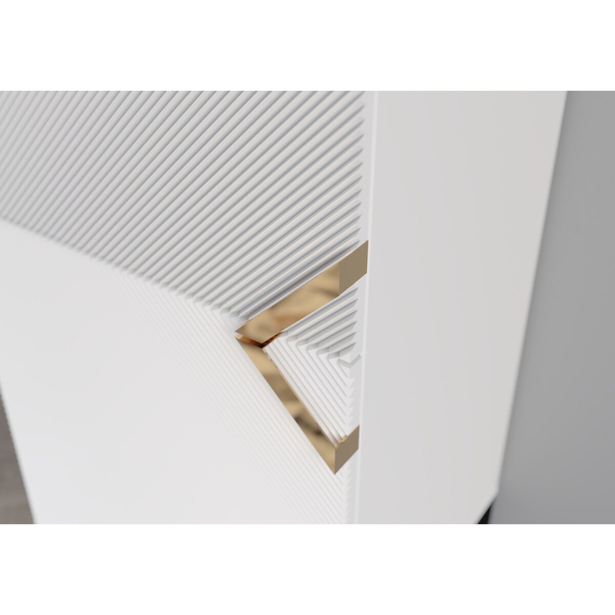 Drewniana komoda Visby DEMI HIGH 2D / kolor biały + czarne nogi / szer. 50,5 cm