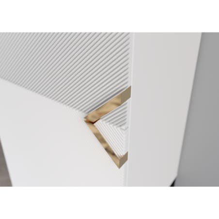 Drewniana komoda Visby DEMI HIGH 2D / kolor biały + czarne nogi / szer. 50,5 cm