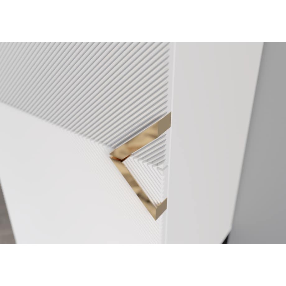 Drewniana komoda Visby DEMI HIGH 2D / kolor biały + czarne nogi / szer. 50,5 cm