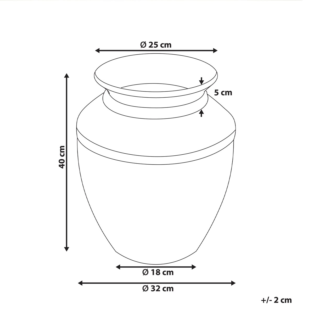 Wazon dekoracyjny PUCHONG Ceramika 40 cm Miedziany