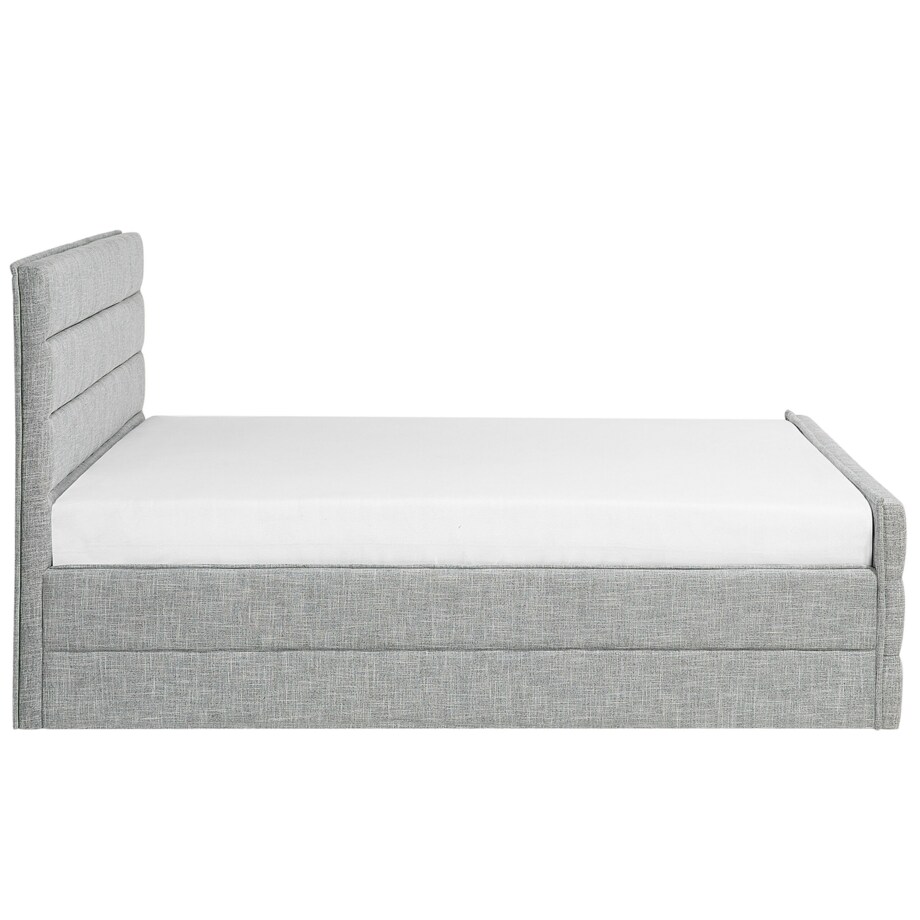 Łóżko tapicerowane 160 x 200 cm szare VALBONNE