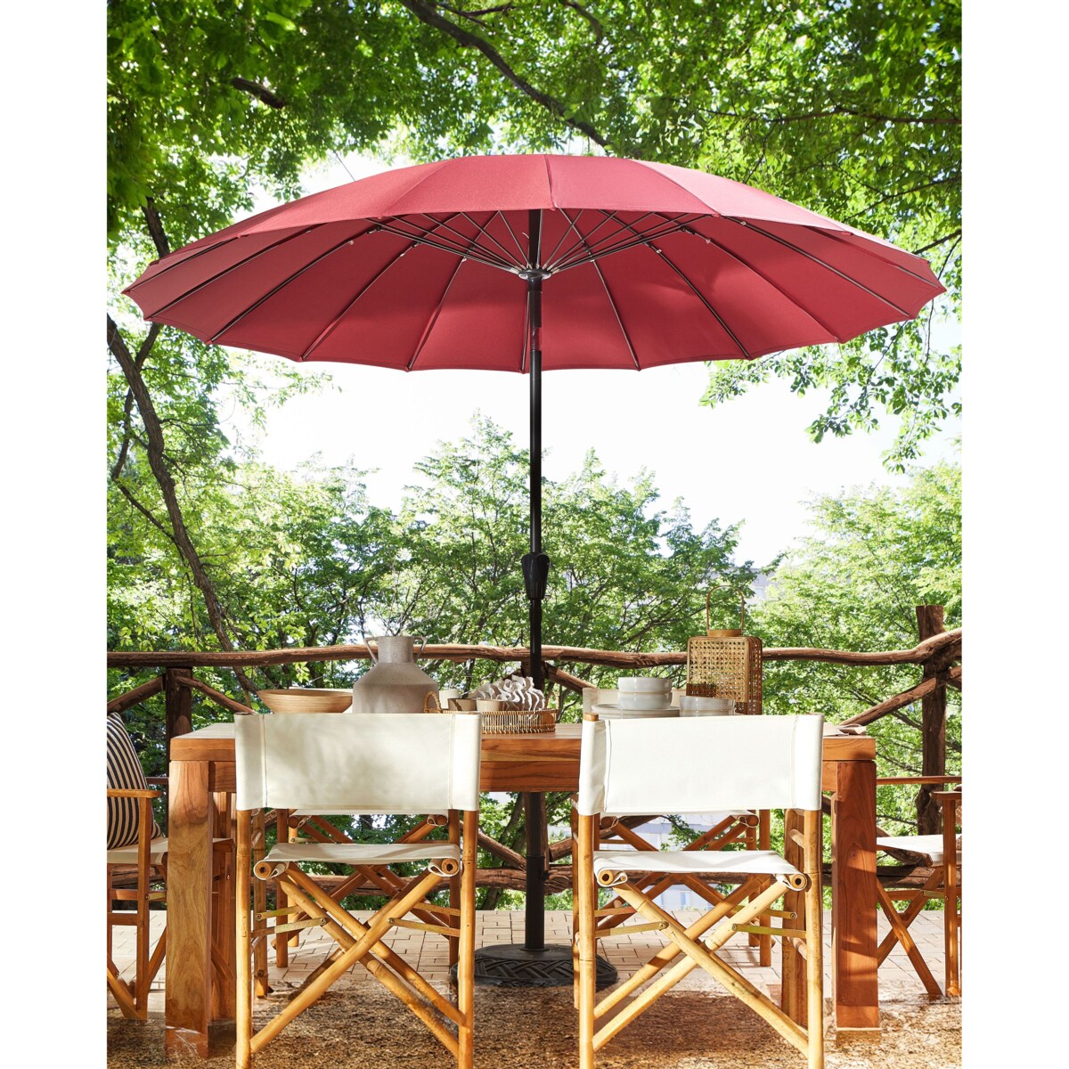Parasol ogrodowy 255 cm BAIA Bordowy