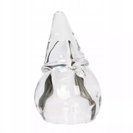 ŚWIĄTECZNA FIGURKA W KSZTAŁCIE MIKOŁAJA szklana przezroczysta wys. 9cm