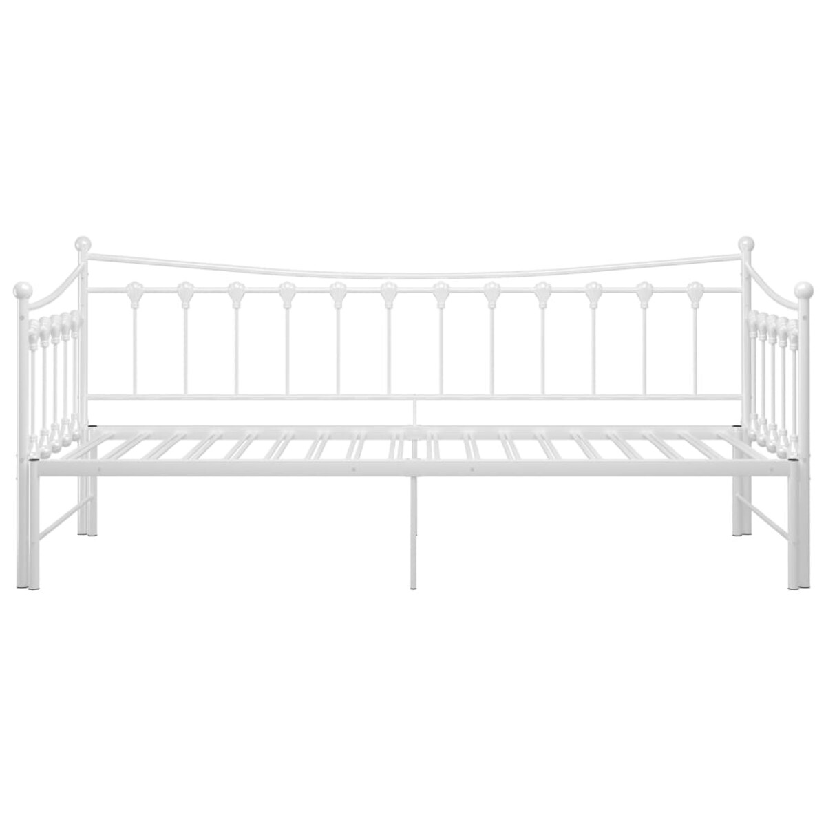 vidaXL Sofa z wysuwaną ramą łóżka, biała, metalowa, 90x200 cm
