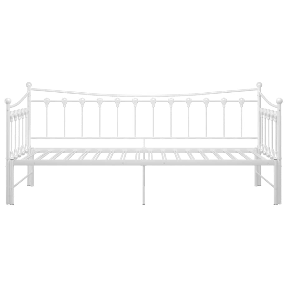 vidaXL Sofa z wysuwaną ramą łóżka, biała, metalowa, 90x200 cm