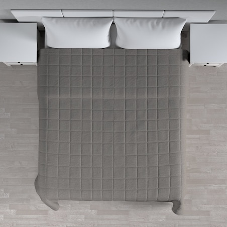 Narzuta pikowana w kratę 130x210 grafit