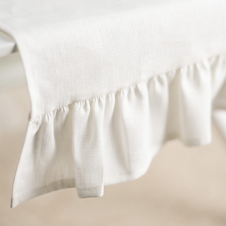 Bieżnik z falbaną 40x160 cm 40x160 śmietankowy biały