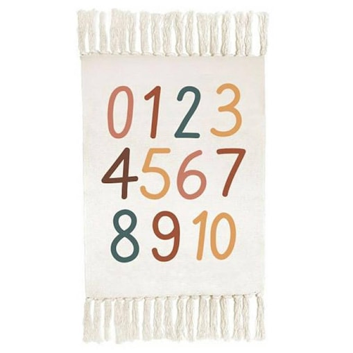 Dywan dziecięcy Literki, numerki, z frędzlami, 60 x 90 cm