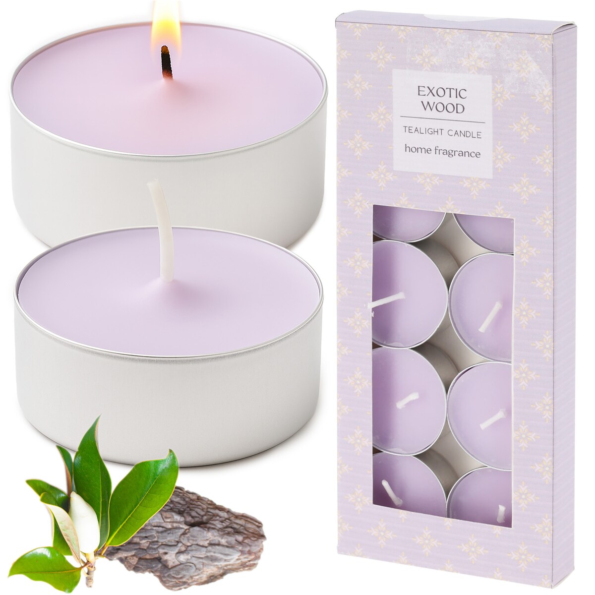 Świeczki Zapachowe Parafinowe Tealight Małe Podgrzewacze Zestaw 10 Szt. Exotic Wood