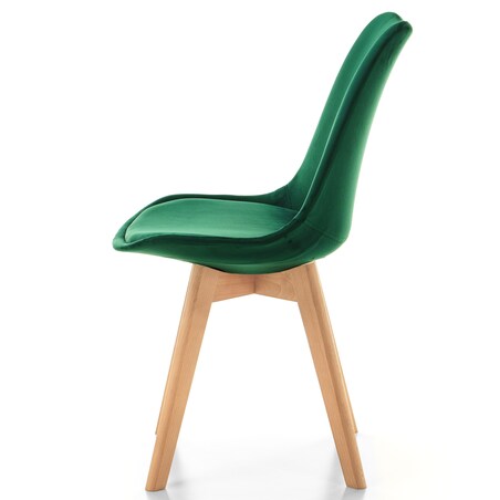 Krzesło skandynawskie z poduszką welurowe DUBLIN zielone