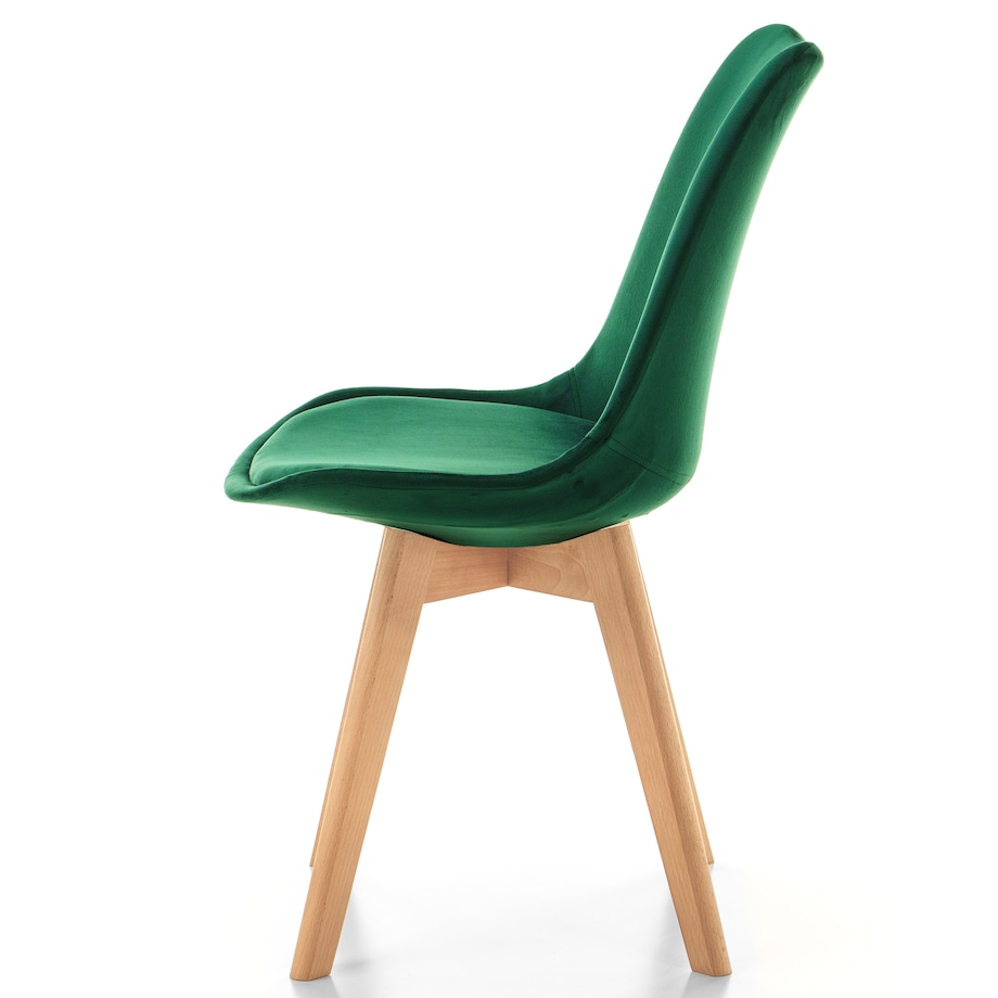 Krzesło skandynawskie z poduszką welurowe DUBLIN zielone