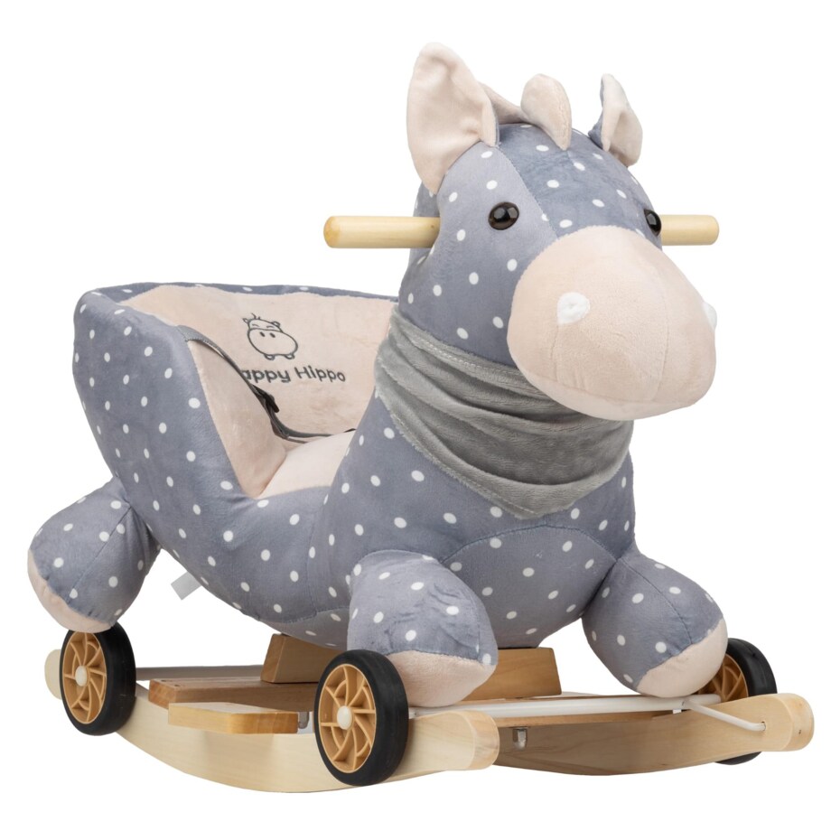Bujak Konik Szary |2w1! Bujak i jeździk | Zabawka dla dzieci | Prezent | Chodzik | Bujak | 12 m + | Interaktywna zabawka | Pierwsze urodziny | Roczek | Happy Hippo
