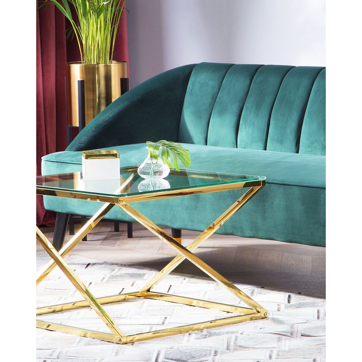 Dywan AGACLI 140 x 200 cm Skóra naturalna Szary