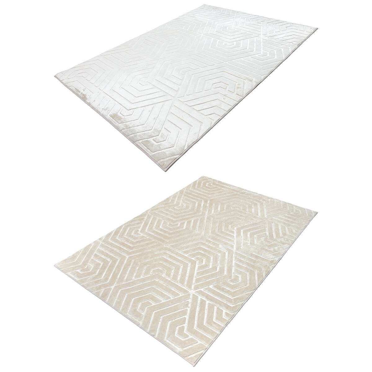 Dywan nowoczesny Glamour 3D 160x220 cm geometryczny beżowy