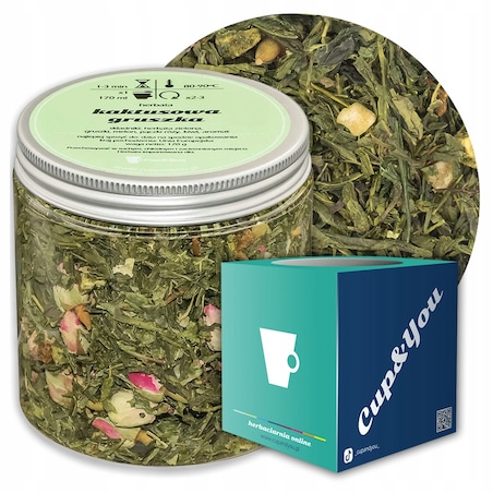 Herbata zielona KAKTUSOWA GRUSZKA o smaku kaktusa i soczystej gruszki - herbata liściasta sypana mieszanka napar susz - gotowa na prezent upominek