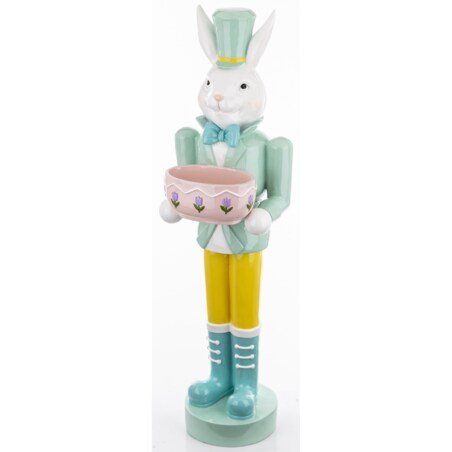 Figurka - Królik w mundurze 96x25x26 cm JUNDIUN z doniczką