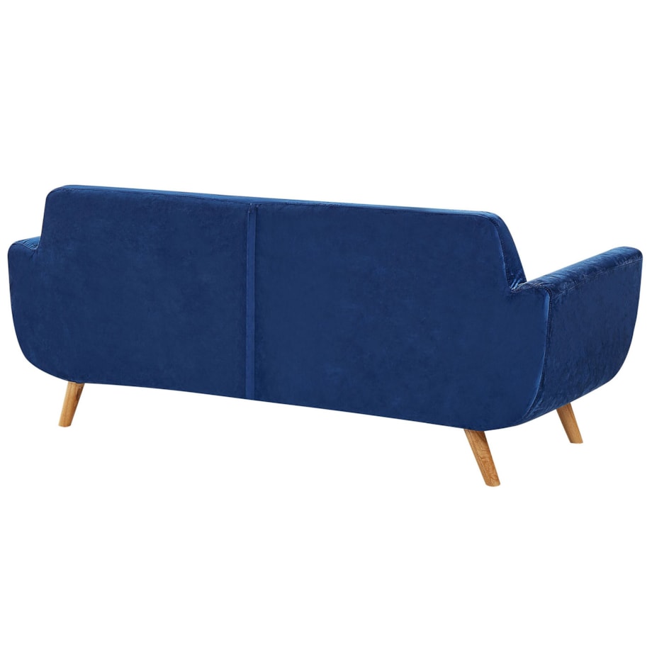 Pokrowiec na sofę 3-osobową welurowy niebieski BERNES