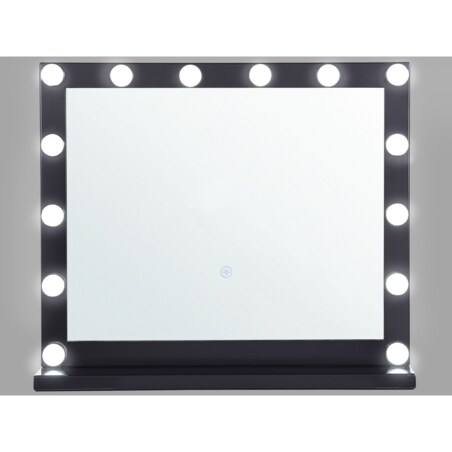 Metalowe lustro do makijażu stojące LED 50 x 60 cm czarne BEAUVOIR