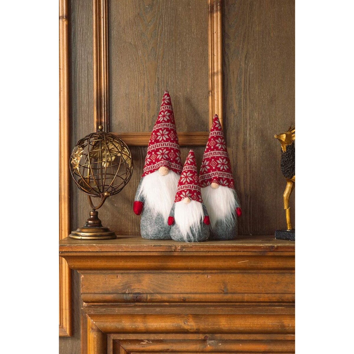 Skrzat świąteczny 40cm RED/GREY YX-019