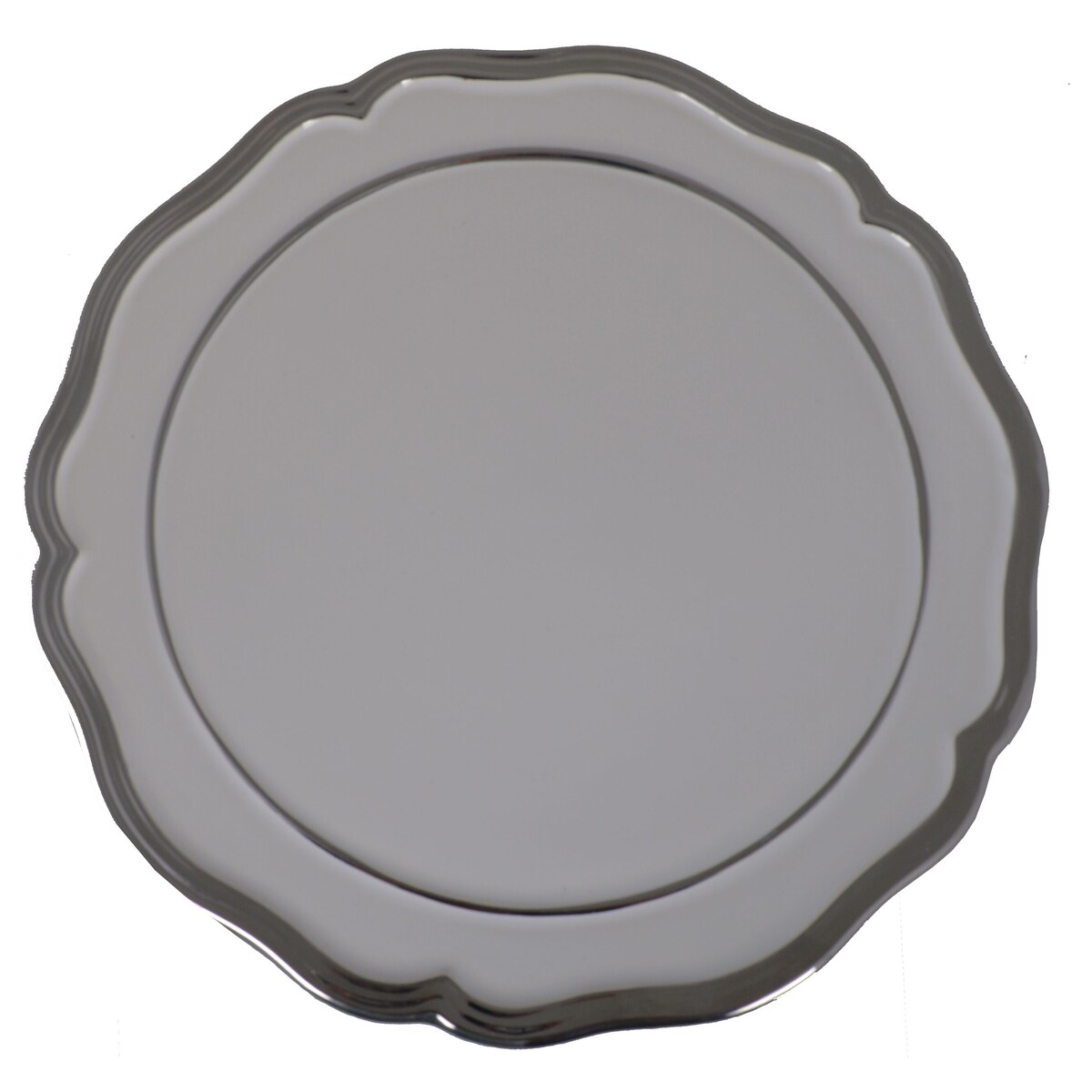 Patera ceramiczna ze srebrnym paskiem 28x28x12 cm KETO biała