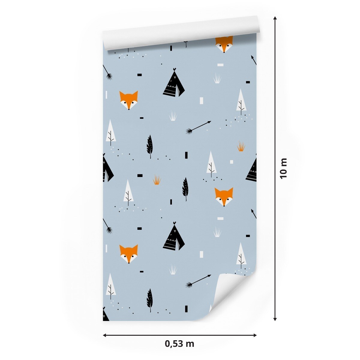 Tapeta Dla Dzieci LISKI Tipi Strzały Drzewa