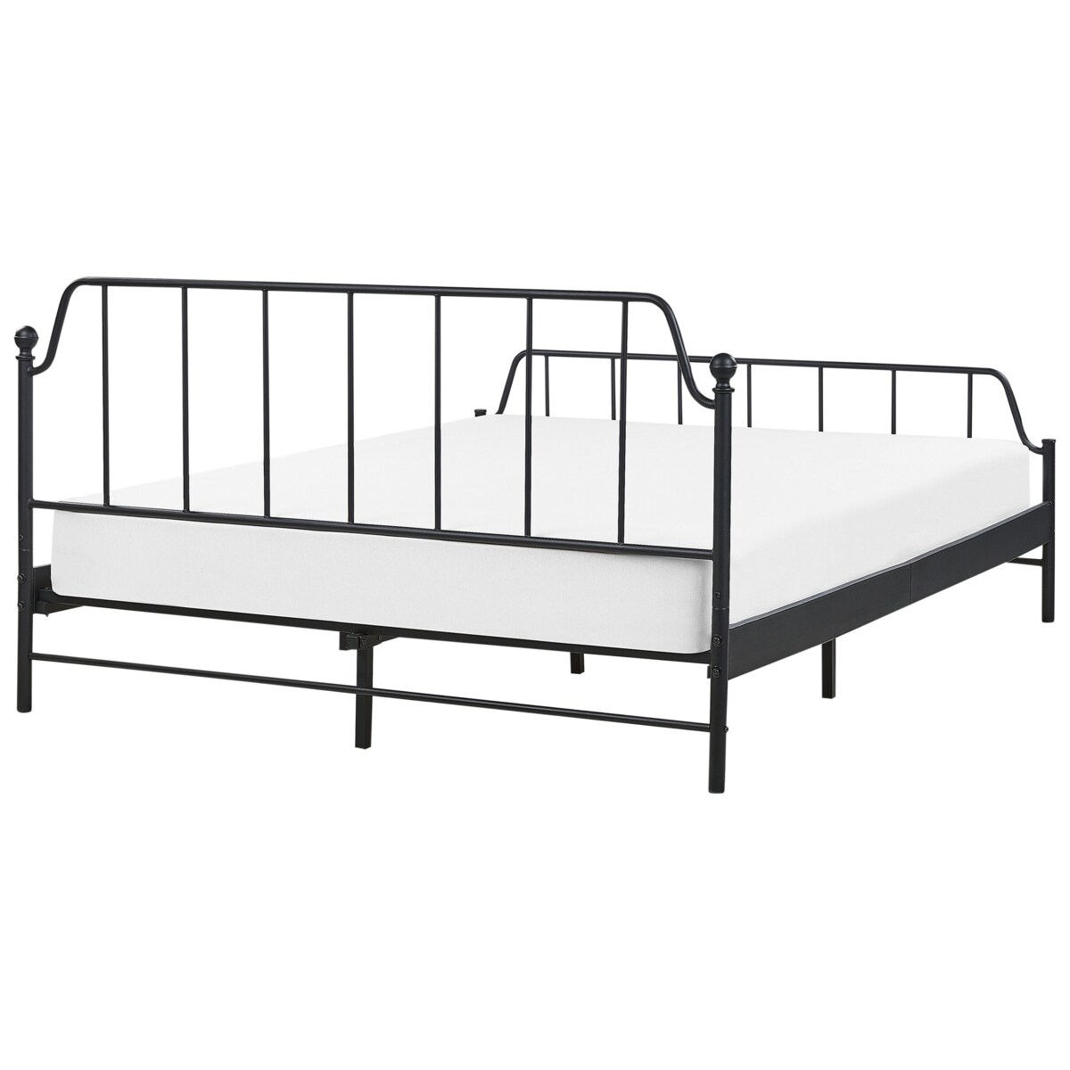Łóżko metalowe 160 x 200 cm czarne MAURESSAC