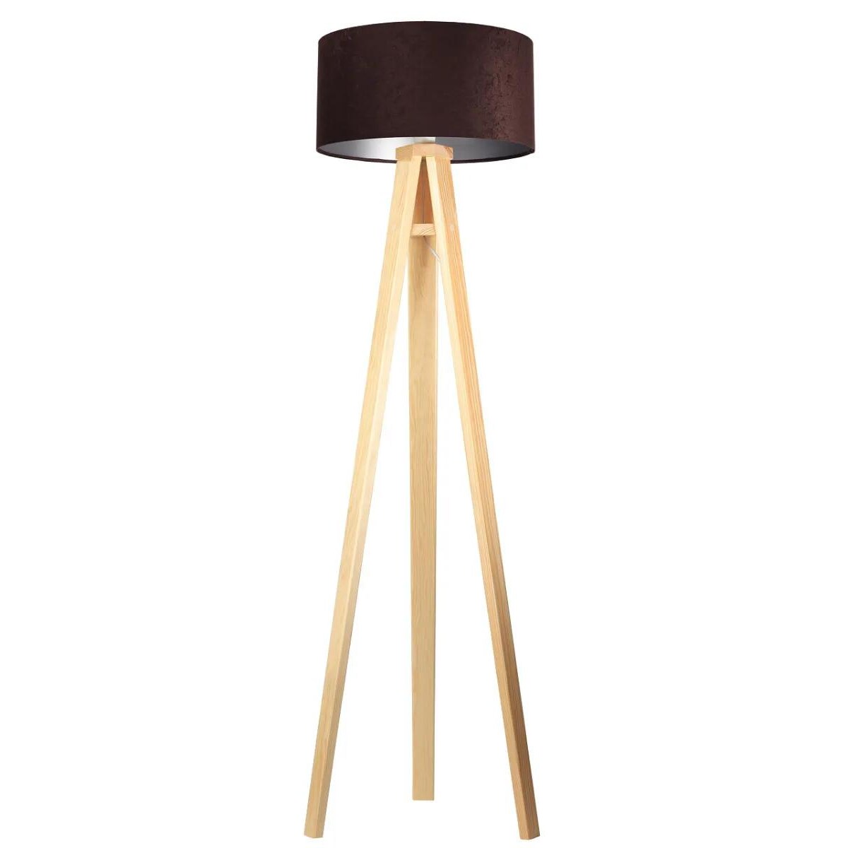 Lampa stojąca HOME 40 brązowa/srebrna/sosna