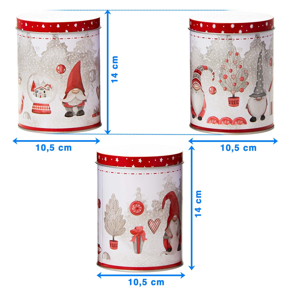 Puszka Na Ciastka Pierniki Herbatę Zestaw Świąteczne Boże Narodzenie Krasnale