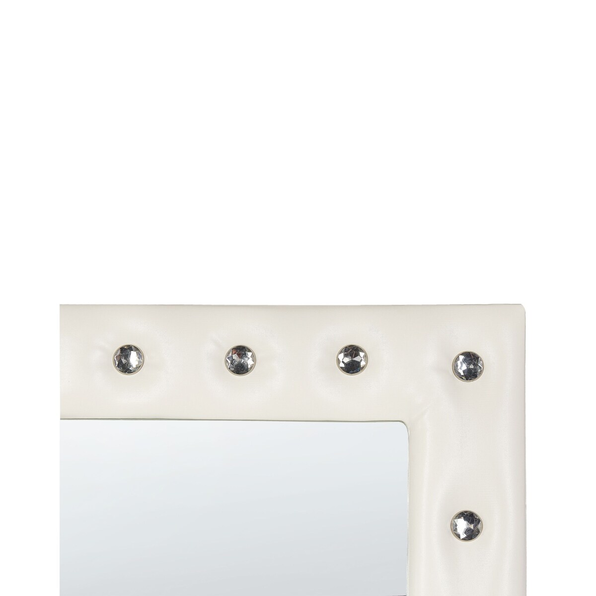 Lustro stojące ekoskóra 50 x 150 cm białe ANSOUIS