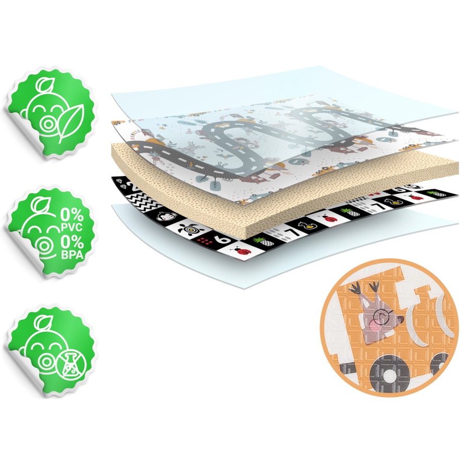 Mata piankowa edukacyjna składana dla dzieci 150x200 pianka xpe Nukido