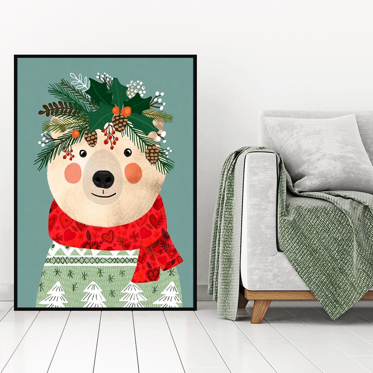 Poster Story, Plakat, Obraz - Świąteczny Niedźwiadek, wymiary 30 x 42 cm