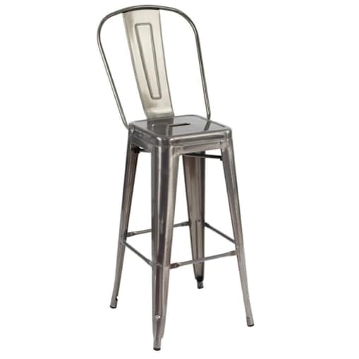 Krzesło barowe Tower Big Back KH010100967 do kuchni szare