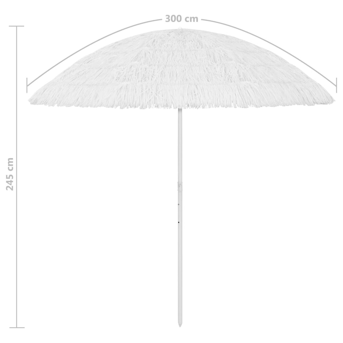 vidaXL Parasol plażowy w hawajskim stylu, biały, 300 cm