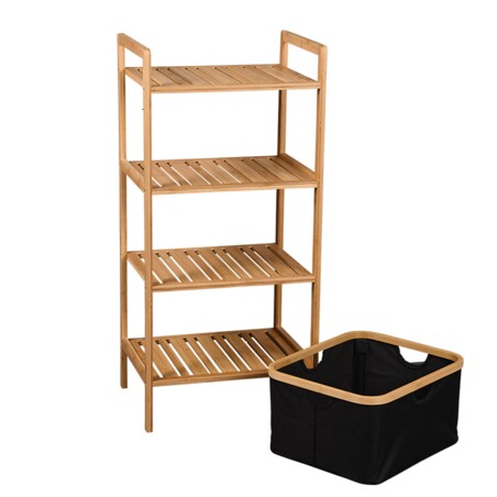 Bambusowy regał z wyciąganym koszem, 93,5 cm
