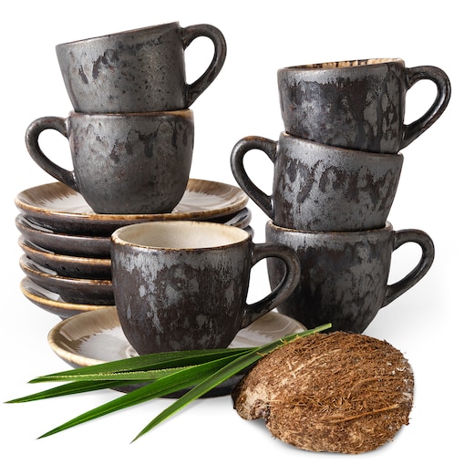 Konsimo PRIMA Filiżanka do espresso ze spodkiem 6 szt., jasnobeżowy