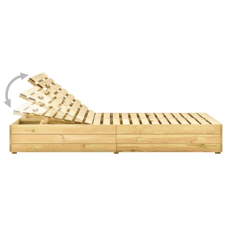 vidaXL Podwójny leżak z poduszkami w kolorze wina, impregnowana sosna