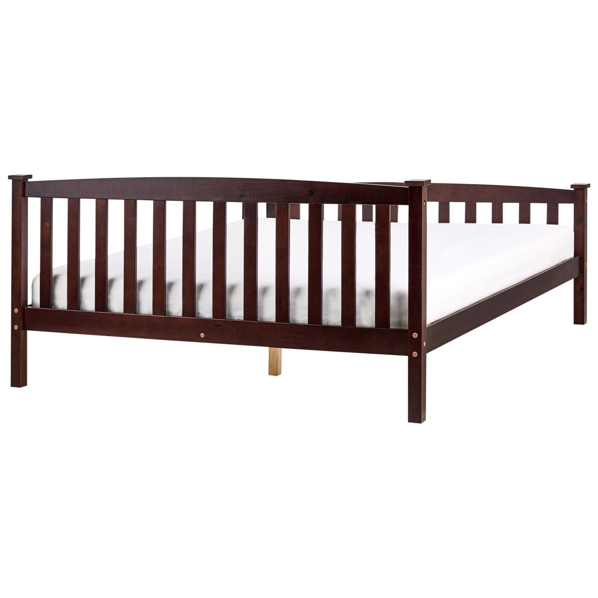 Łóżko Drewno sosnowe GIVERNY 160 x 200 cm Ciemnobrązowy