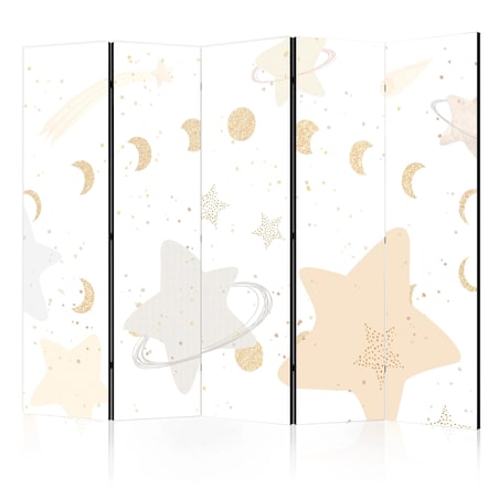 Parawan akustyczny Dla dzieci 225x172 cm 5-częściowy biały