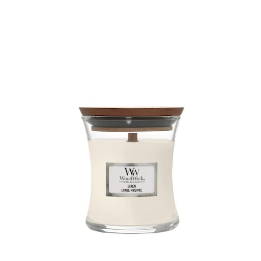 WoodWick świeca mała LINEN