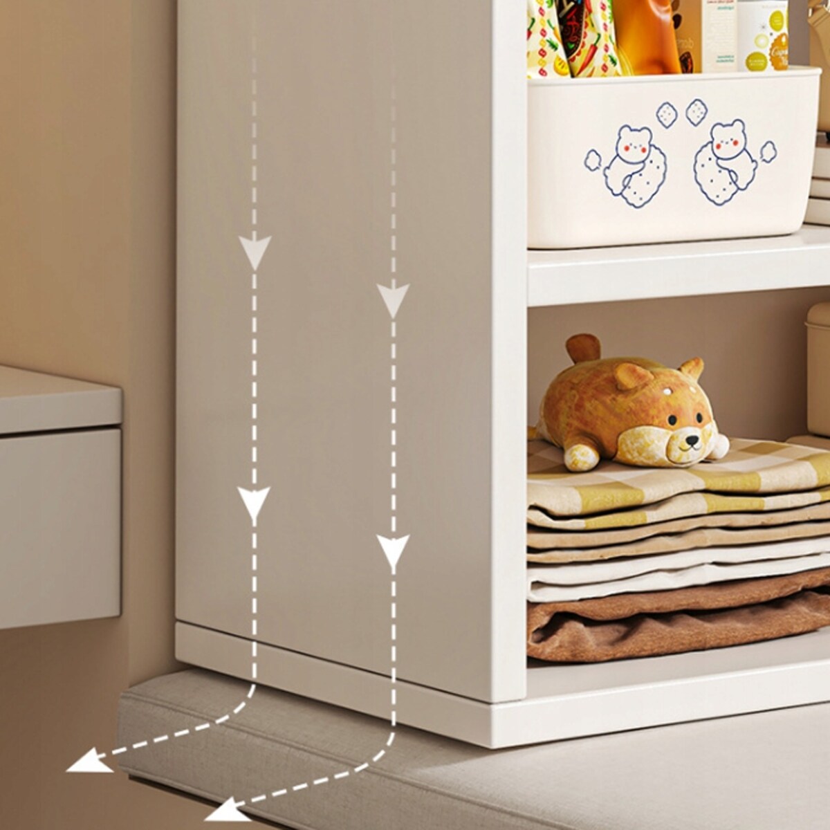 Otwarty stojący regał modułowy biały półka szafka komoda loft skandynawski