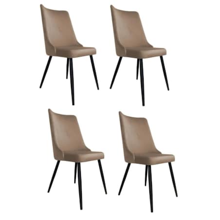 Zestaw krzeseł CYPRIAN VELVET 4 szt. beżowe