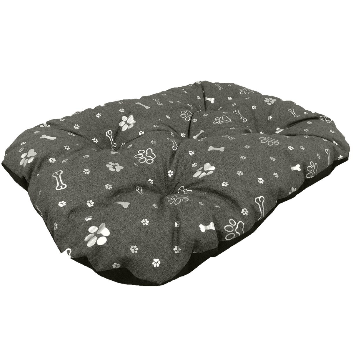 Legowisko Dla Psa Poduszka Posłanie Wytrzymałe 90X70 Cm Kość Srebrna