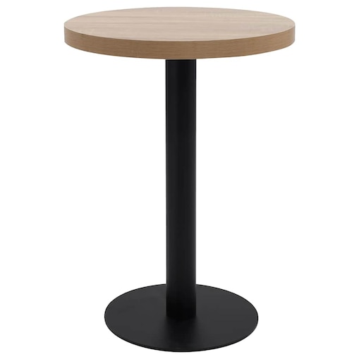 vidaXL Stolik bistro, jasnobrązowy, 60 cm, MDF