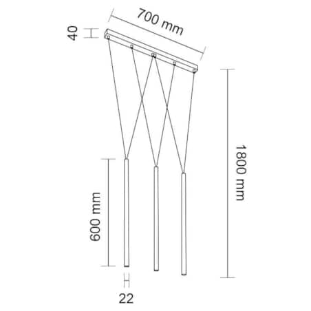 Loftowa LAMPA wisząca MIAKI 7946 Shilo metalowa OPRAWA zwis tuby czarny