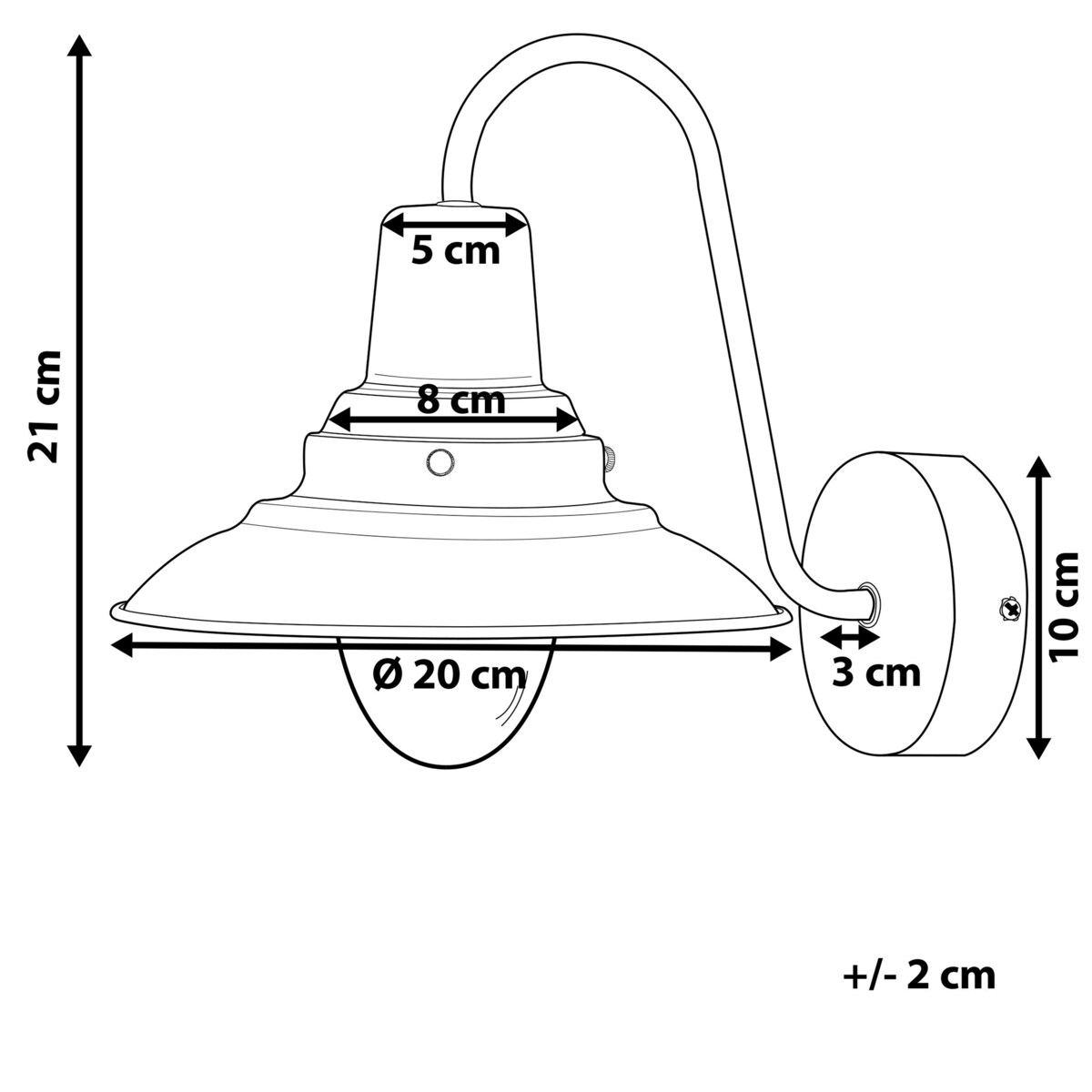 Lampa ścienna LUZA Srebrny Metal