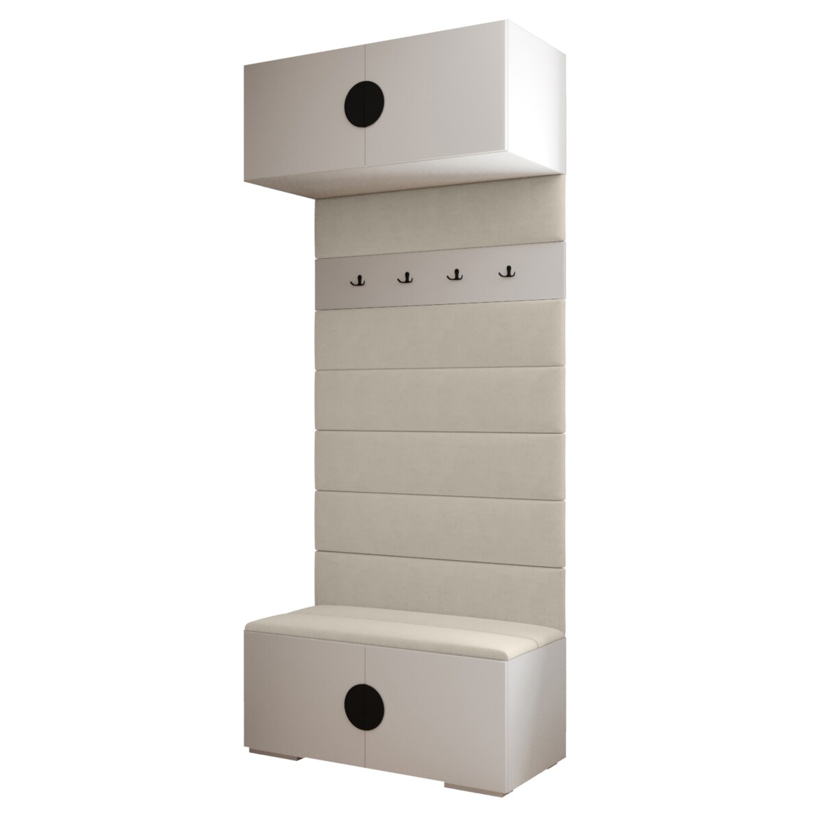 Garderoba do przedpokoju INOVA 4 biały+czarny+manila02